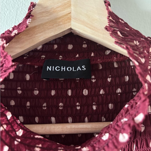 Nicholas - Polka Dot Smocked Sheer Top - 10 - Picture 10 of 12